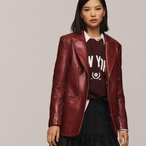 NWT Anthropologie Maeve Faux Leather Jacket in Wine
